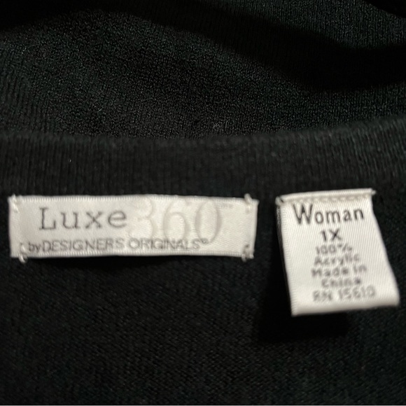 Luxe 360 Black Sleeveless Sweater 1X - Picture 2 of 6